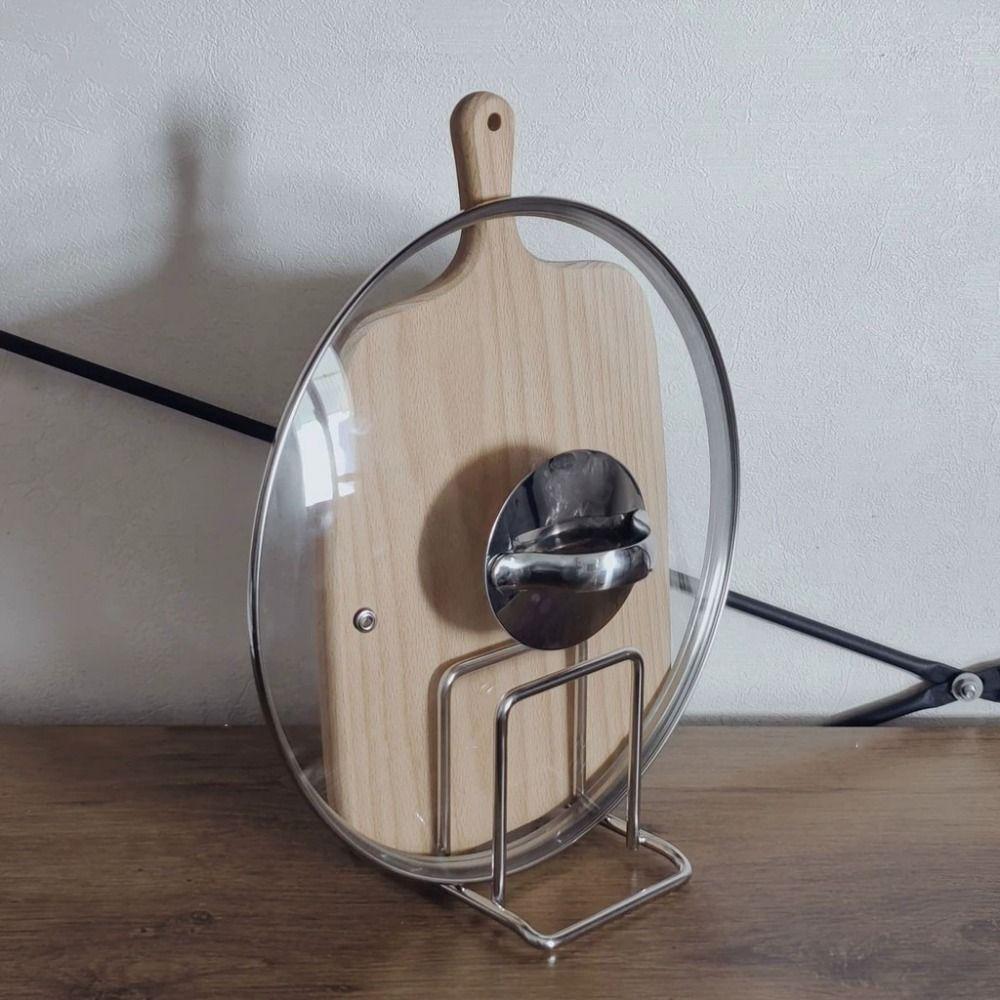 Stainless Steel Cutting Board Holder Rustproof Chopping Board Organizer Pot Lid Stand  Utensil