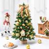 Mini Christmas Tree with LED Lights Hanging Ornaments DIY Desktop Xmas Tree Decorations Battery Operated Artificial Christmas Tree