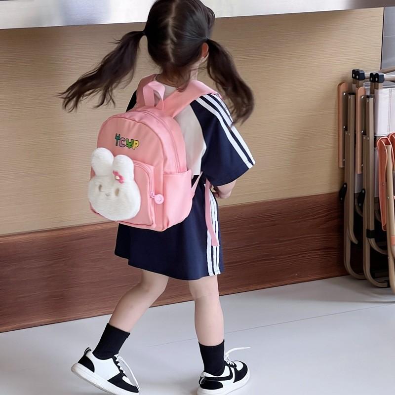 Adorable Cartoon Rabbit Backpack For Kids Breathable And Spacious School Bag In Lake Blue Green Pink Blue Black And Purple