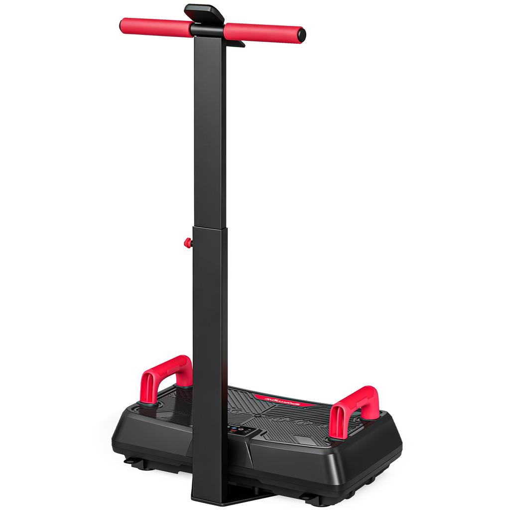 Vibration Plate Quiet Vibration Platform with Seat 99 Intensity Levels 3 Preset Programs Height-Adjustable & Removable Handles