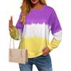 Tie Dye Ombre Pullover Sweatshirt, Casual Long Sleeve Crew Neck Sweatshirt For Spring & Fall, Women's Clothing