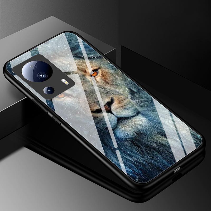 Закаленное Стекло Чехол для Xiaomi 13 Lite 5G Обложка 13Lite Расписной Жесткий Чехол для Телефона Xiaomi Mi 13 Lite Бампер из ТПУ Xiaomi13Lite
