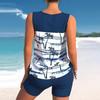 Women Floral Print Two Piece Swimdress Tankini Set 2023 Sexy Swimwear Large Size Bikini Monokini Set Summer Swimsuit Beachwear