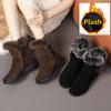 Non-slip Fluffy Snow Boots Women's New Mother Winter Piled Thickened Flat-bottomed Non-slip Thick-soled Warm Cotton Shoes Short Boots