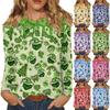 Рубашки с длинным рукавом для женщин, милые футболки с графическим принтом, блузки, повседневные базовые топы больших размеров, пуловеры