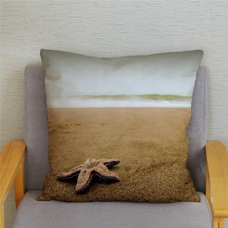 Декор для спальни, гостиной, пляжный пейзаж, кокосовая пальма, чехол для дивана, домашний декор, наволочка с принтом морской звезды и ракушки