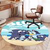 Bluey Printed Round Rug Carpet Chair Rug Area Rug Entryway Doormats,for Office Chair Living Room Bedroom Kitchen Room.