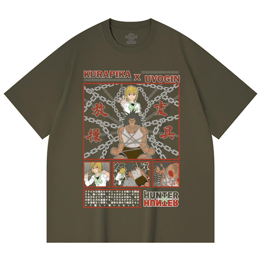 230 Gsm 100% Cotton HXH V8 Kurapika Uvogin Print Unisex Heavy Cotton T Shirt