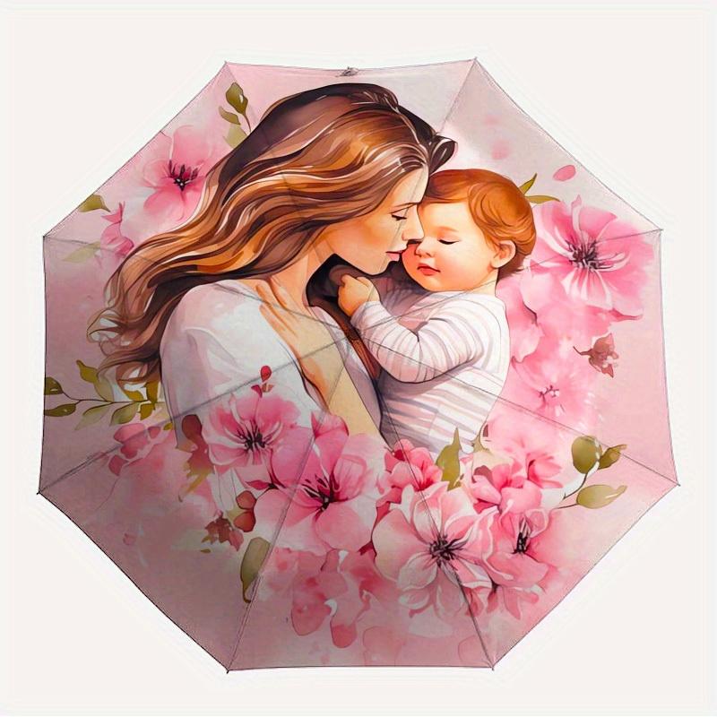 1pc Motherhood, Love Themed High-quality Umbrella,Automatic Opening and Closing Umbrella,Multi-functional Umbrella G0811045