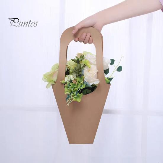 20 шт. крафт-бумажные пакеты для букетов с ручкой, подарочные пакеты для упаковки цветов, 3 размера, цветочные подарочные пакеты, конусообразные ручные цветочные пакеты своими руками для свадеб