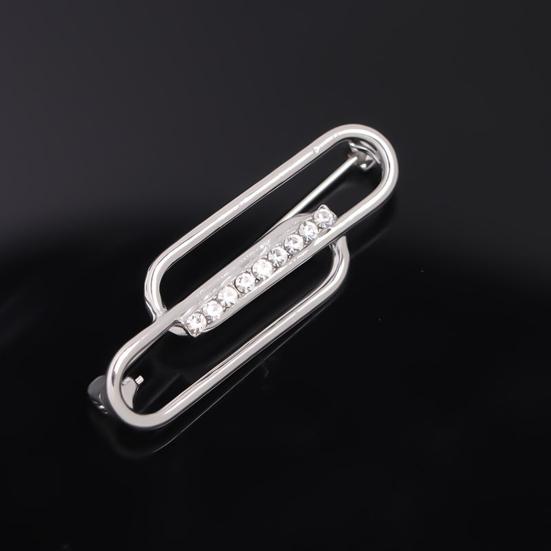 Brooch Pin Sparkling Geometric Shape Rustproof Corrosion Resistant Stunning Visual Effect Alloy Shiny Waist Pin Brooch Clothing Decoration for Women