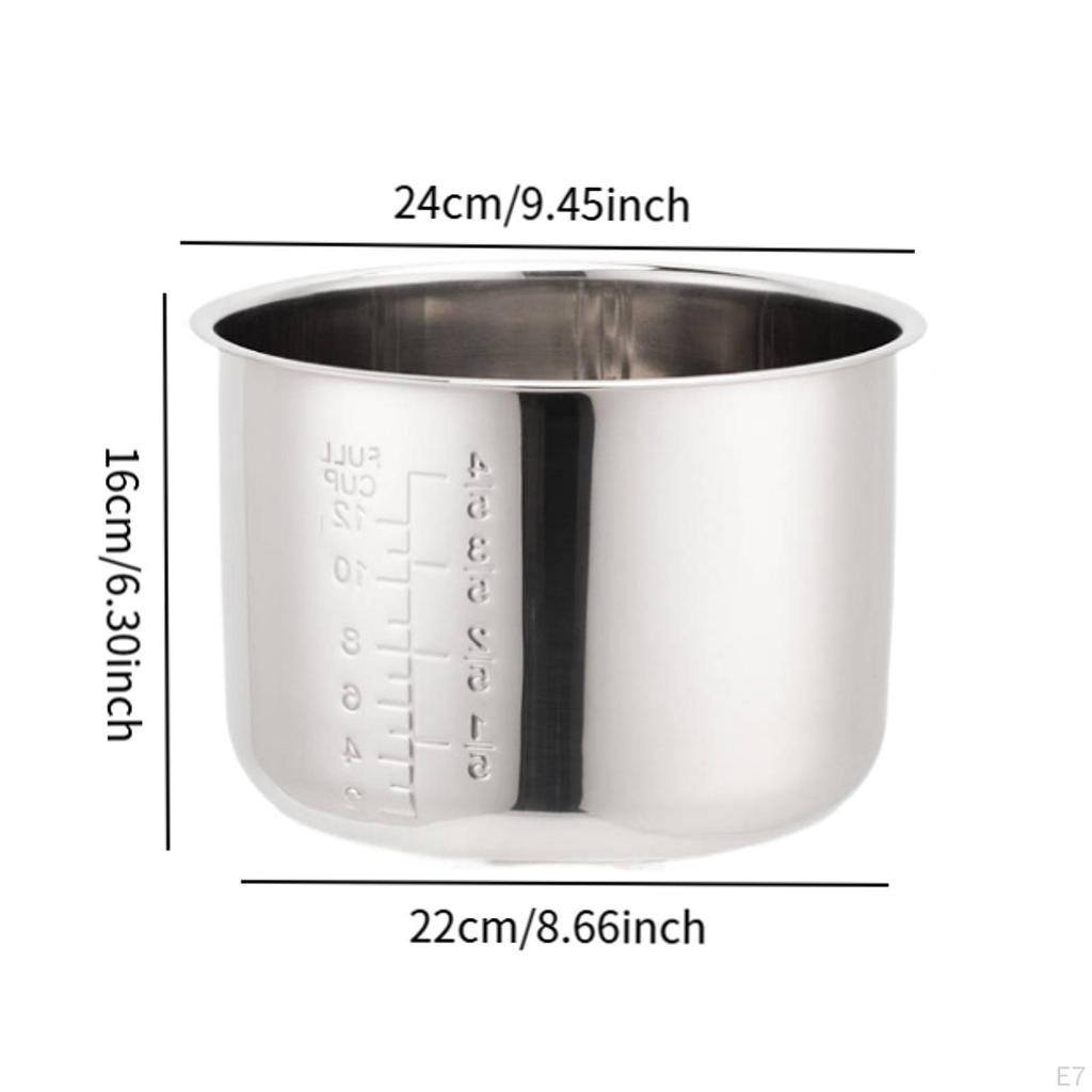 Rice Cooker Inner Container Liner Multiuse Portable Stainless Steel Pot Kithcen Tool