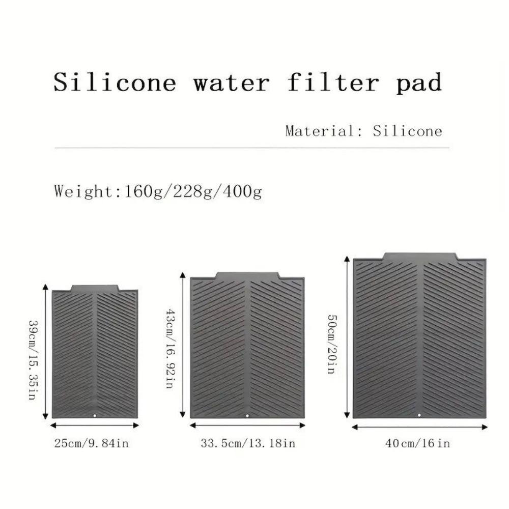 Silicone Water Filter Pad Drying Pad Countertop Mat Folding Dish Draining Mat Cup