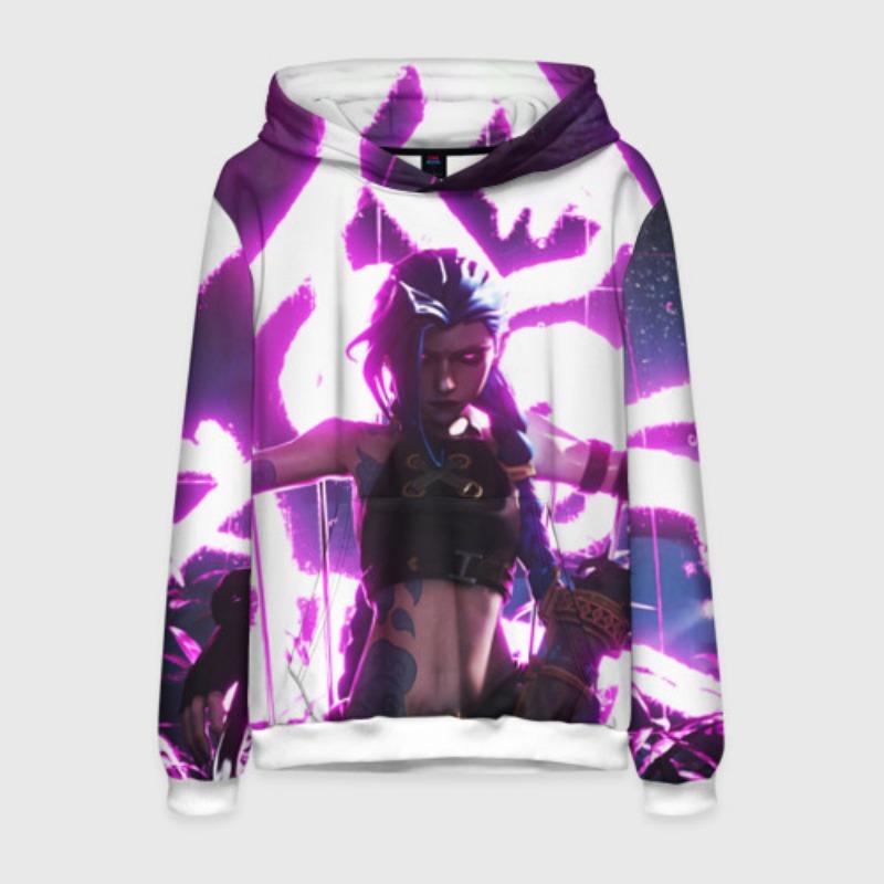 Популярная аниме-толстовка Arcane League Jinx с капюшоном с 3D-принтом для мужчин/женщин, мультяшный спортивный костюм, толстовка с длинным рукавом, детский пуловер, мужская одежда