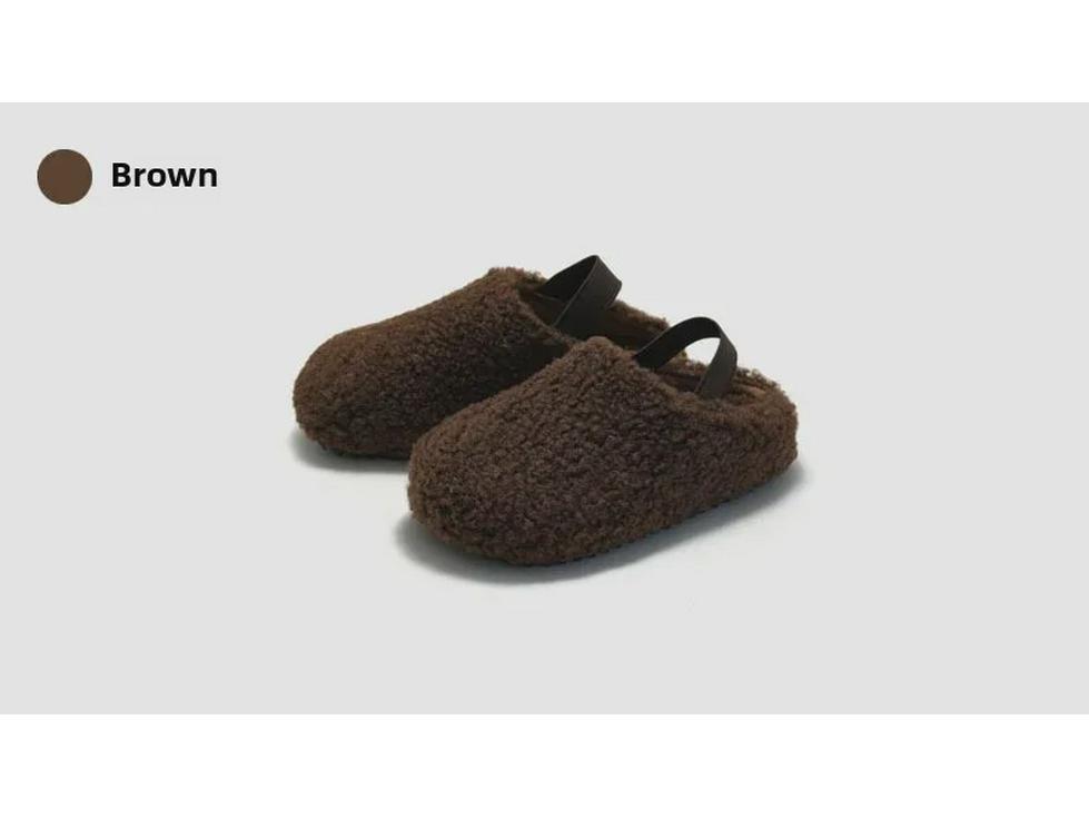 Сандалии Ruizu Kids Furry Cork Cotton Warm Velvet Sandals - Сандалии для мальчиков и девочек из флиса и хлопка