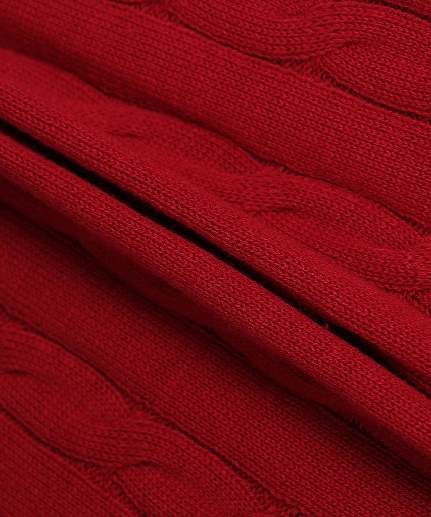 BROOKS BROTHERS Cotton Cable Polo Short Sleeve Sweater (Red) (Bbwtmo204Adfm)