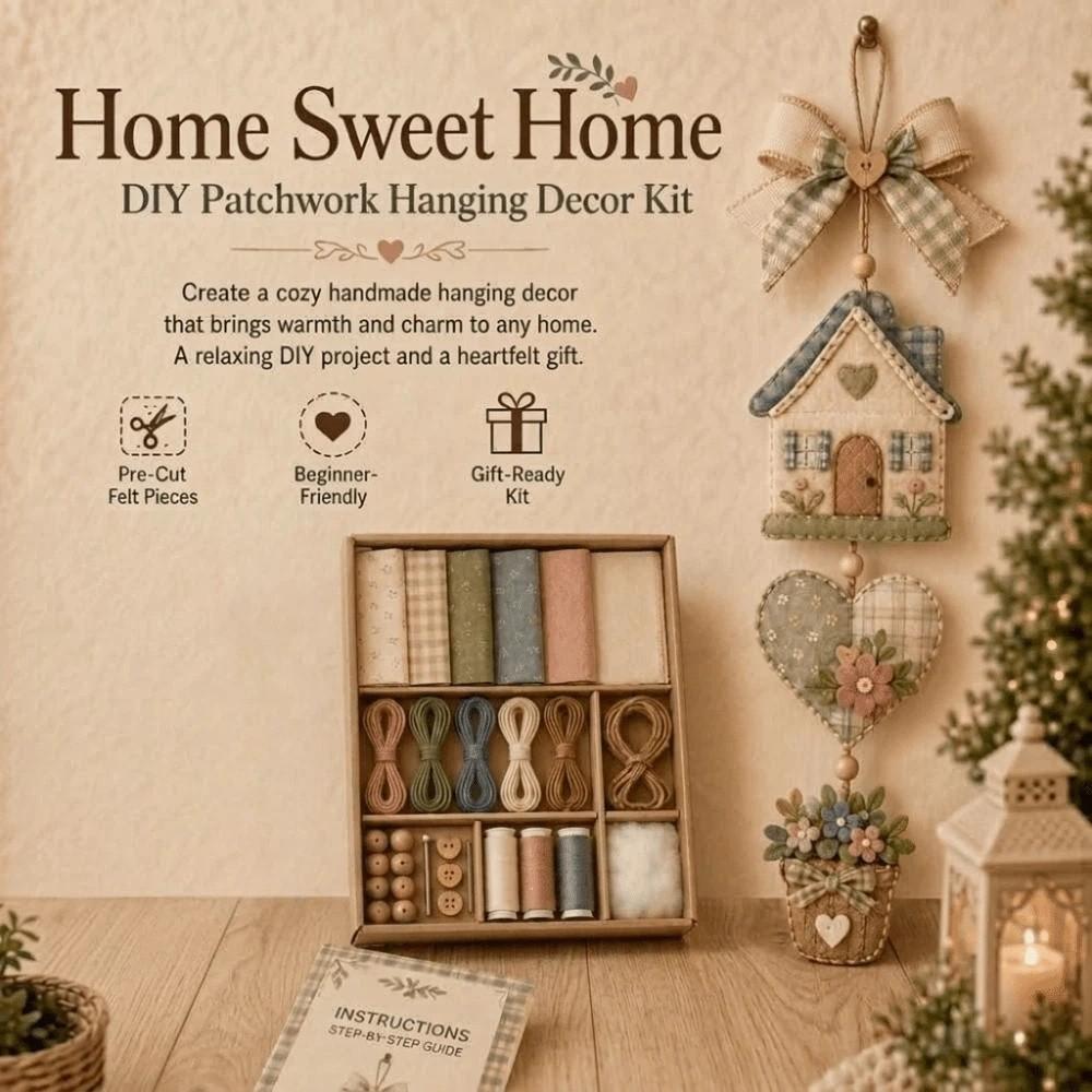 Handmade Patchwork Sewing Set Thickened Festive Fabric Door Decor Kit Christmas Party