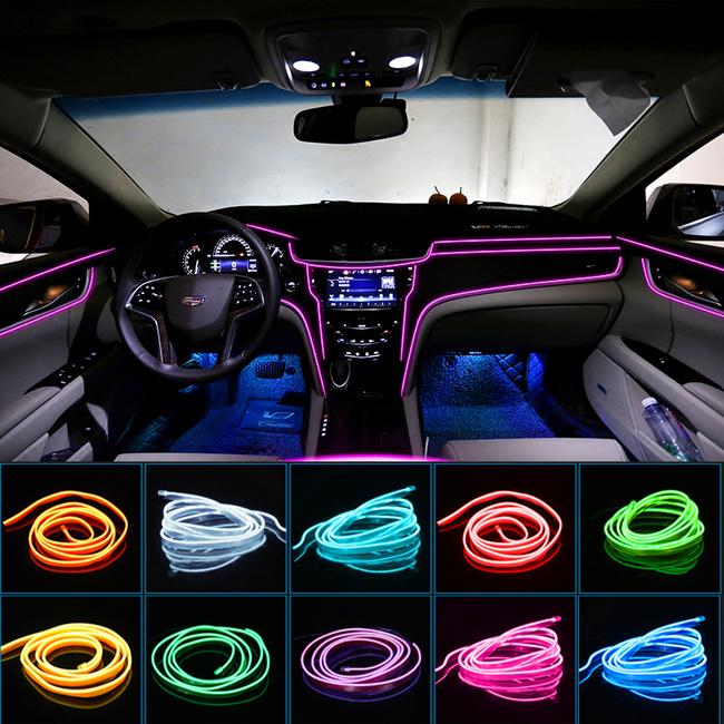 1M/2M/3M Waterproof LED Strip Light Neon Light Glow EL Wire Rope Tube Cable Car Party Decoration