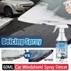 Snow Melting Spray 60ML Defrosting Anti Frost Spray Instantly Melts Ice Windshield Spray Deicer for Car Windshield Window Mirror