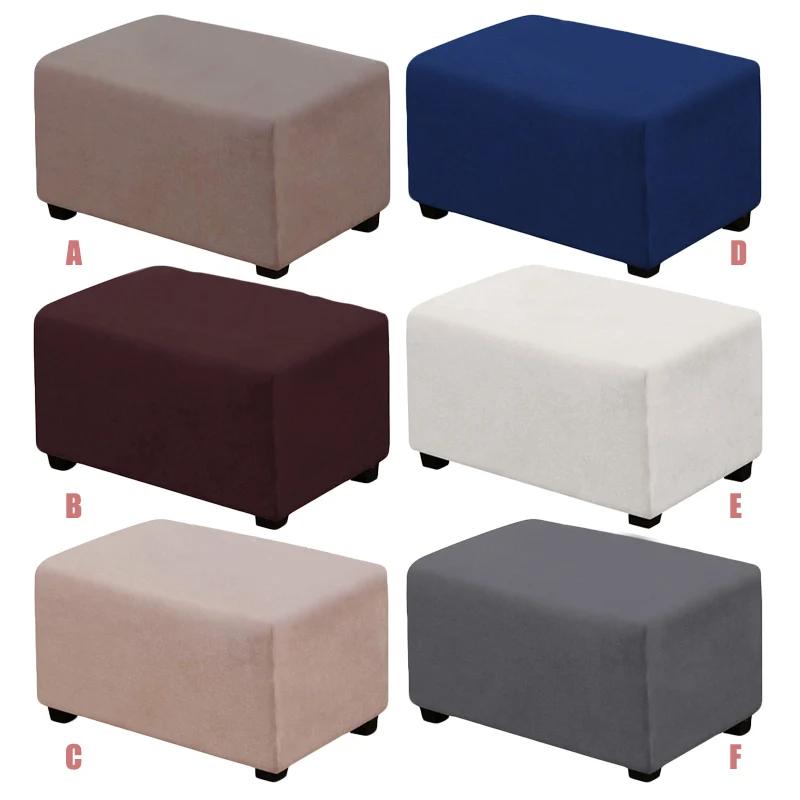 Waterproof Suede Velvet Stool Ottoman Cover Slipcover for Sofa Footstool Home Room Decor Step Stool Covers