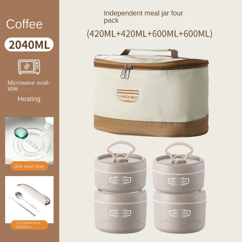 Герметичная школьная студенческая ланч-бокс-бокс из нержавеющей стали, переносная изолированная суповая чашка
