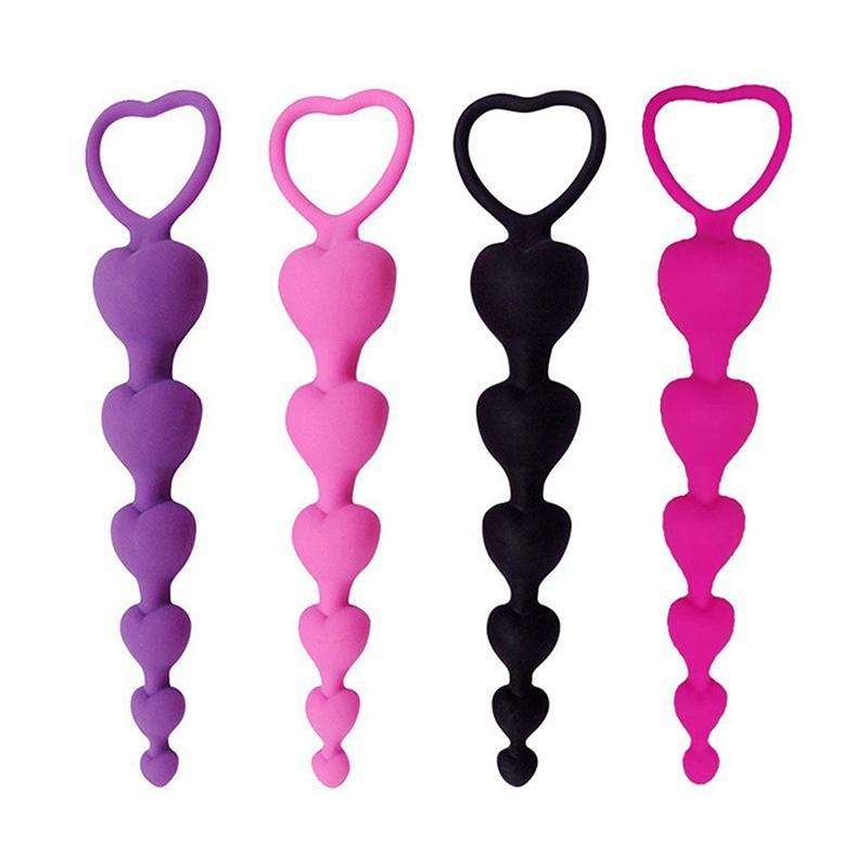 Silicone Soft Anal Plug Anus Toys G-Spot Stimulating For Heart Beads Big Balls Couples Butt Plugs Adult Sexy Anal Masturbator