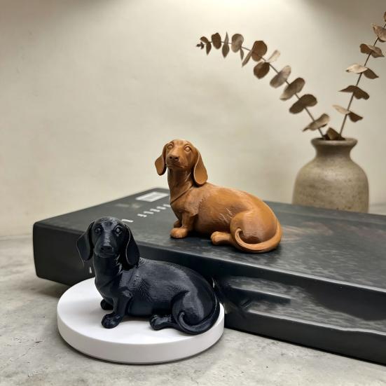 3D-печатная скульптура таксы yangyizhi, Миниатюрная фигурка собаки, Статуэтка с матовым покрытием, Художественный подарок-мемориал для питомца