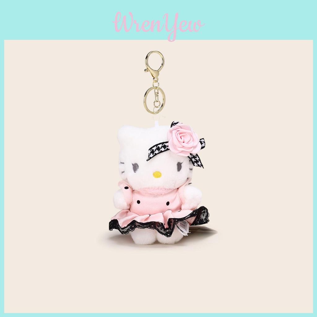 Hello Kitty Stuffed Toy Keychain With Flower And Lace Dress Decoration For Collectors