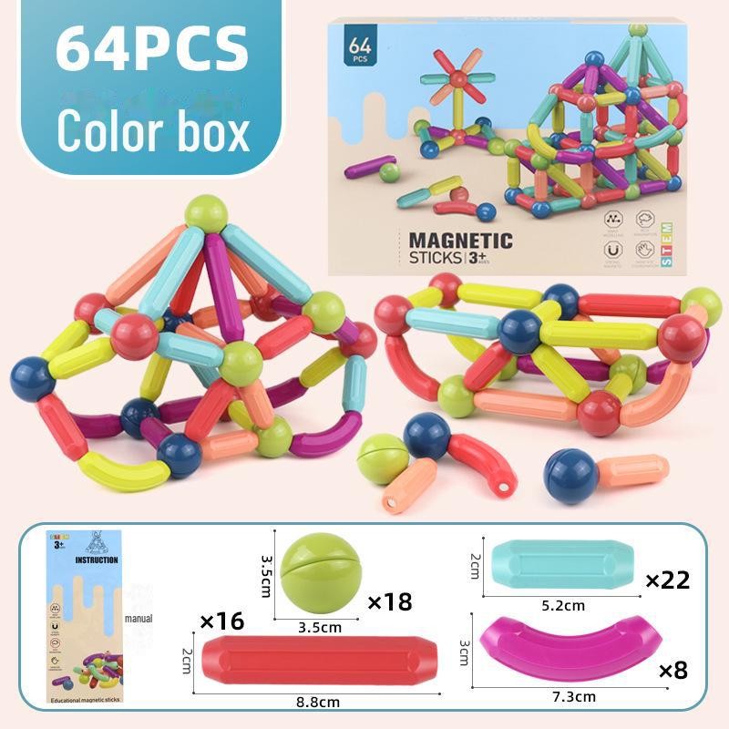 Colorful Magnetic Stick Building Blocks for Kids: Creative Educational DIY Toy Set