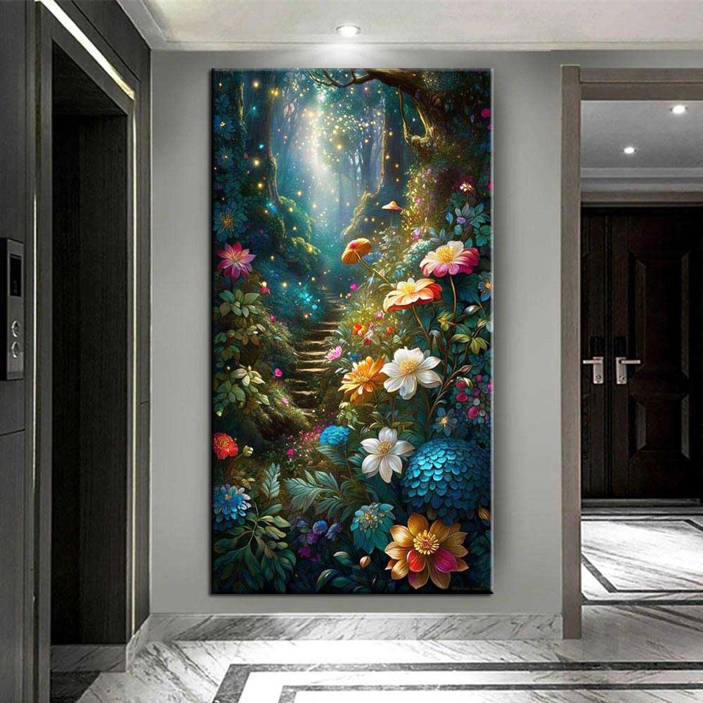5D DIY алмазная живопись Цветочные дорожки в лесу картина мозаика вышивка полная дрель вышивка крестиком стразы домашний декор J3735