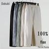 Men's Casual Loose-Fit Nine-Point Cotton and Linen Pants - Chinese Style Summer Wear