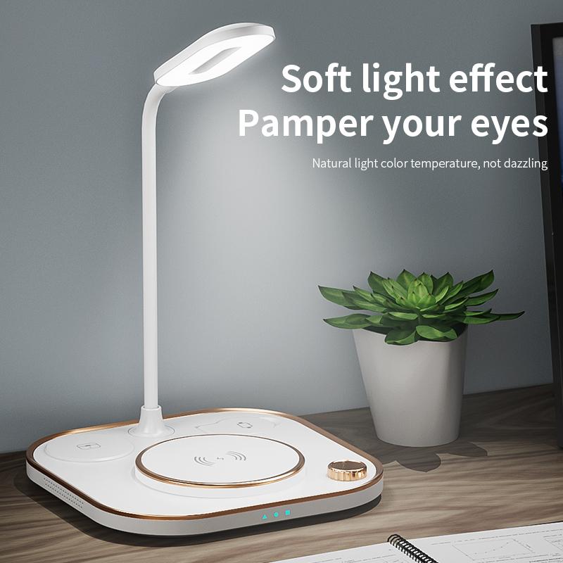 For Modern Led Office Desk Lamp Wireless Charger Lamp 15w Fast 3 In 1 Wireless Charging For IPhone Phone Watch Earphone