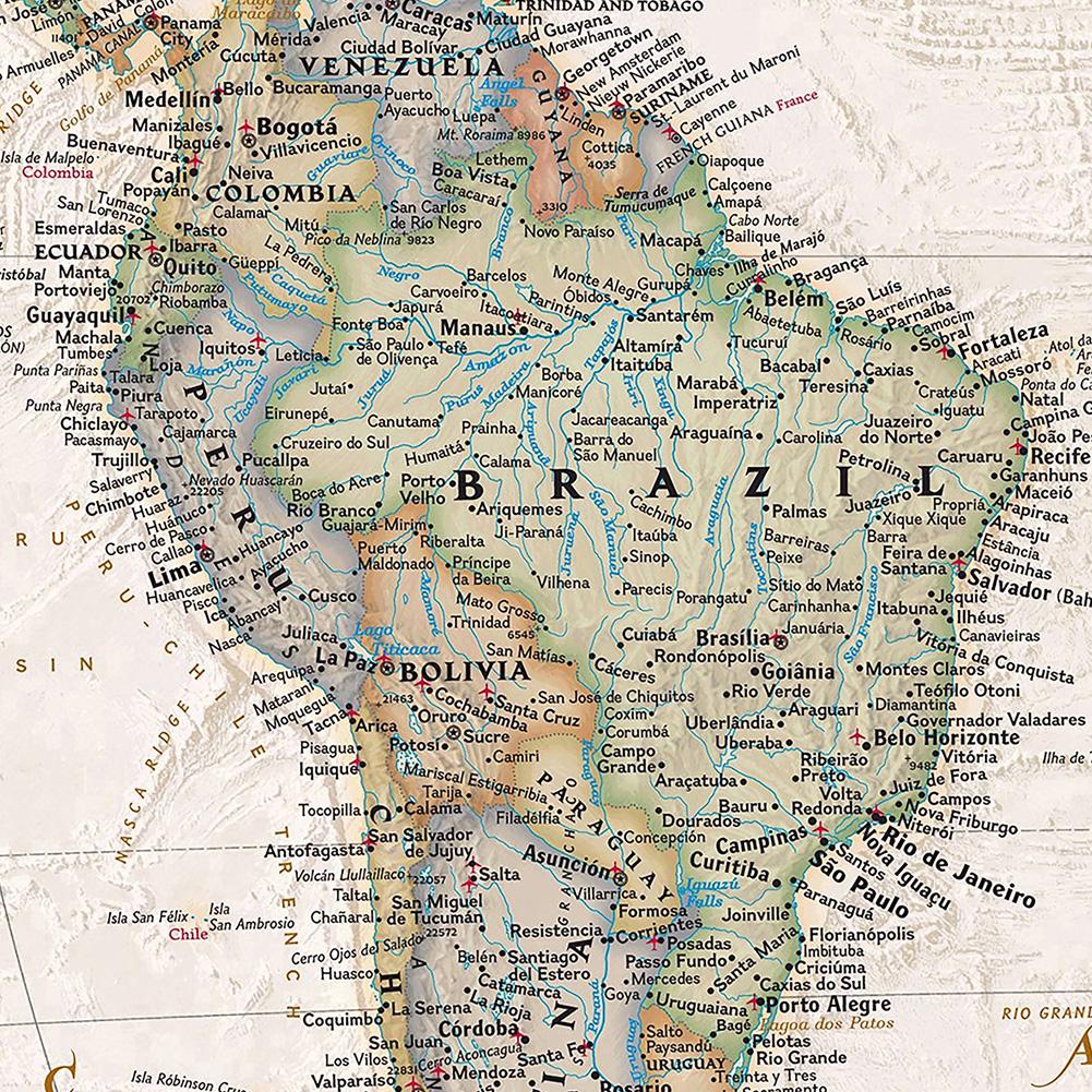 24*36 дюймов/18*29 дюймов Винтажная карта мира Картина Ретро настенное искусство Плакат Школьные принадлежности Украшения дома, Туризм/образовательные принадлежности