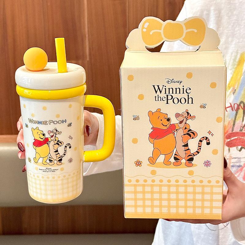 Cute Mickey Large Capacity Ice Ba Cup Girls High Value Straw Water Cup Children's Birthday Gift