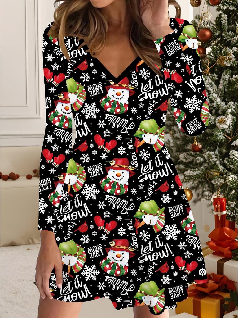 3D Printed Dress Exclusive Trendy Item for Women In Autumn & Winter Christmas Edition