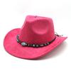 Suede Ethnic Style Tibetan Western Cowboy Hat Top Hat Autumn And Winter Men'S And Women'S Felt Hats Upturned Jazz Hats