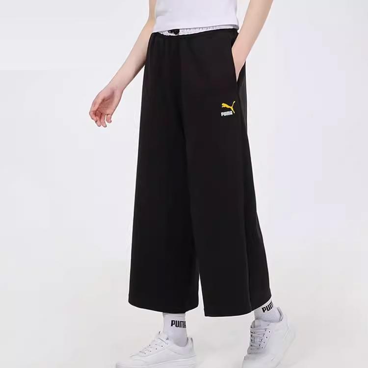 Puma Трикотажные широкие спортивные штаны женские, черные 532613-01