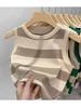 Женский полосатый вязаный жилет - Лето 2024 Ретро-стиль, безрукавный крутой топ