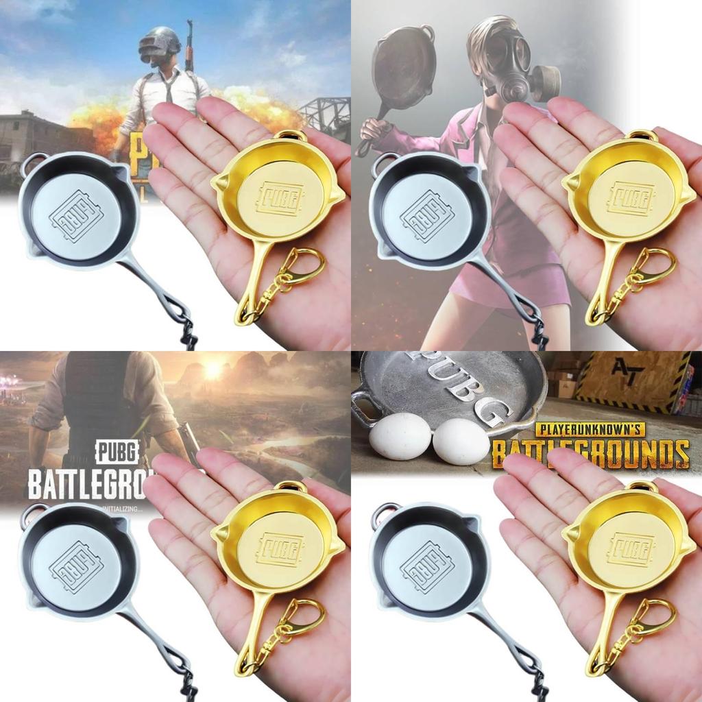 Премиальный брелок для ключей в виде сковороды PUBG из цинкового сплава, металлический сувенир для геймеров и коллекционеров