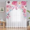 Шторы с ботаническим узором, вуаль с узором розы, занавески для гостиной, спальни, офиса, мягкие шторы