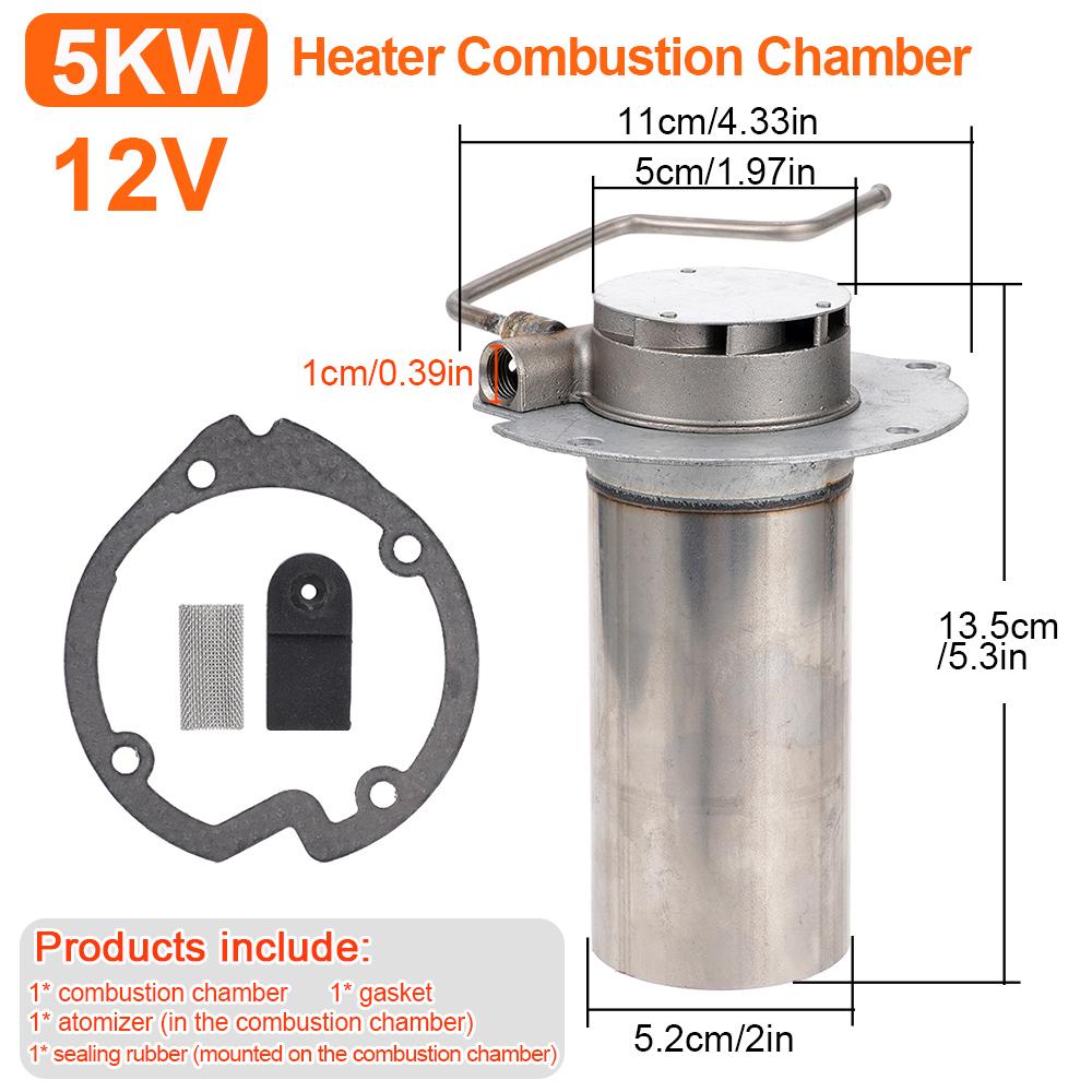 5KW Parking Heater Flat-Head Combustion Chamber Burner With Gasket For 12V24V Car Truck Van Camping Vehicle Heater Accessories