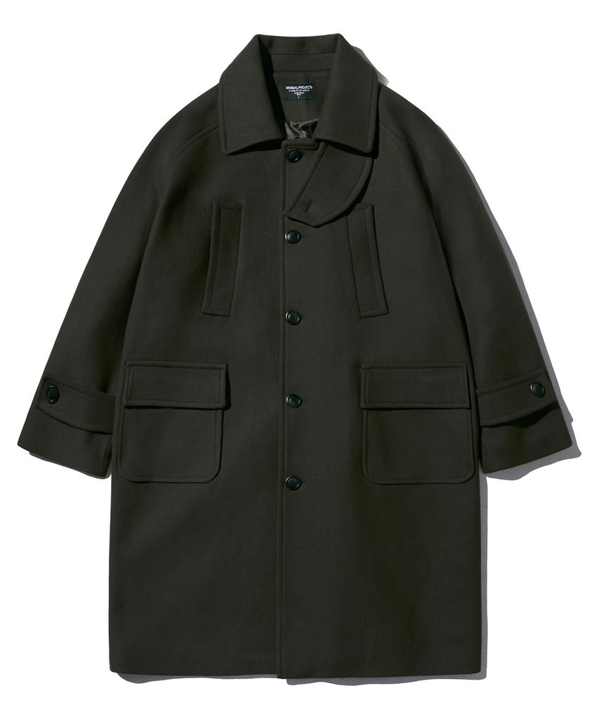 Minimalproject Minimal Sequence Patch Pocket Balmacaan Wool Coat Mco105 [Black]
