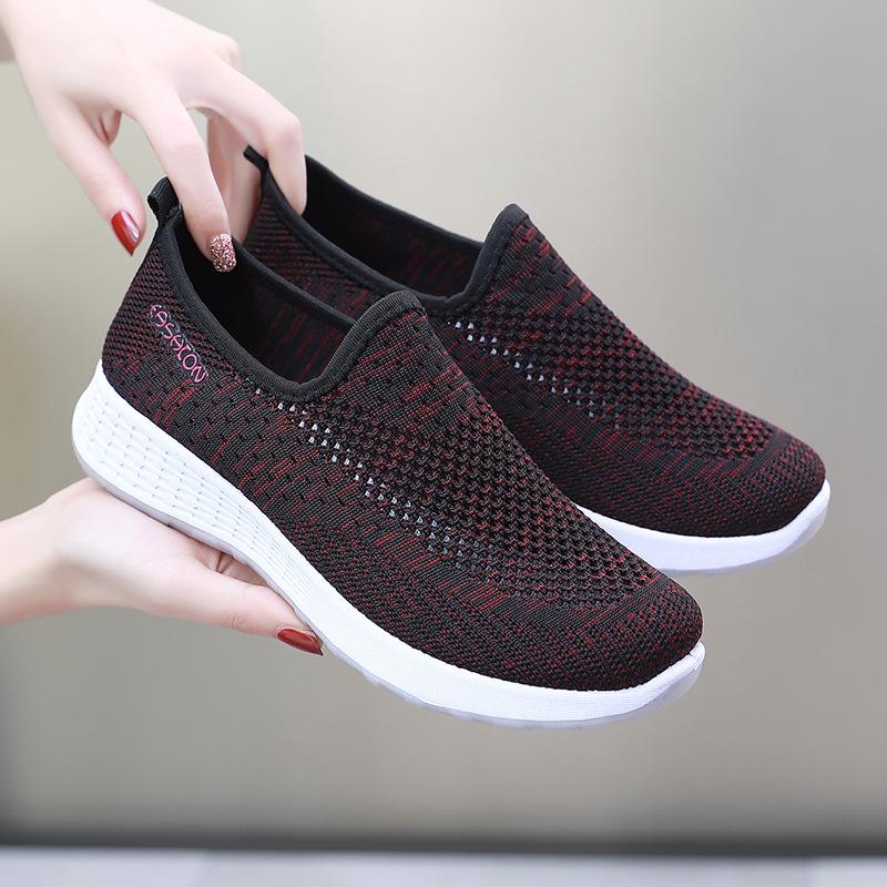 Летняя повседневная обувь Женские сетчатые дышащие кроссовки Женские мокасины на толстой подошве Zapatos De Mujer Прогулочные вулканизированные туфли