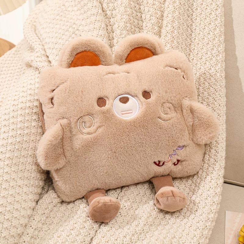 Hot Water Bottle, Rechargeable, Explosion-Proof, Cute Plush Electric Warmer, Hot Water Bag for Menstrual Pain Relief, Foot Warmer, Hand Warmer, Warm