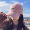 Women's Baseball Cap Winter Solid Color Plush Casual Warm Duckbill Cap
