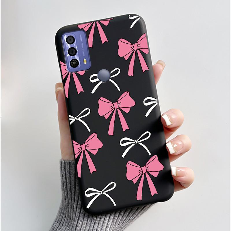 New Design Case For TCL 20B (6159K) Fashionable Black Love Pattern Shockproof Protective Cover Soft Silicone Black Case