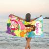 1pc Strawberry Princess1 Beach Towel with Custom Name, Beach/Swimming/Bath/Picnic/Camping Towel, Suitable for Seaside Beaches