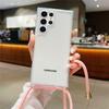 Прозрачный ремешок-шнурок через плечо Чехол-подвеска Для Samsung S25 S24 S23 Ultra S22 Plus A73 A53 A33 A13 A72 A14 A54 Прозрачная крышка