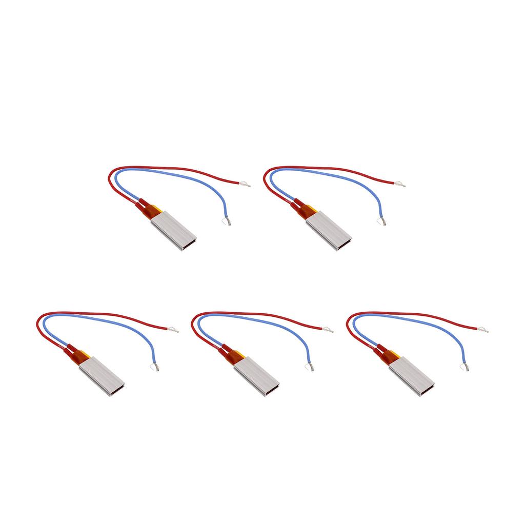5 шт. Нагревательный элемент PTC Алюминиевый корпус Керамический термостат Нагревательная пластина 220 В 200 градусов Цельсия Красный Синий Кабель
