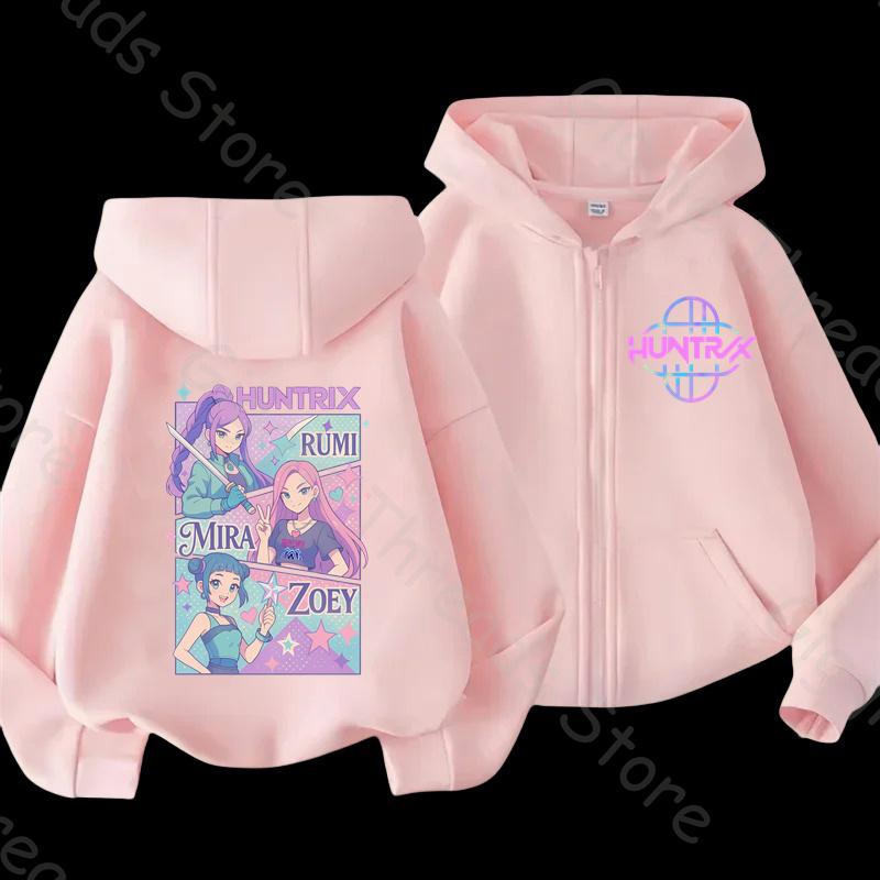 Awesome K-POP Demon Hunters Kids Zip-Up Hoodie 2025. Cozy Cartoon Jacket for All Children, Boys and Girls. Worldwide Favorite
